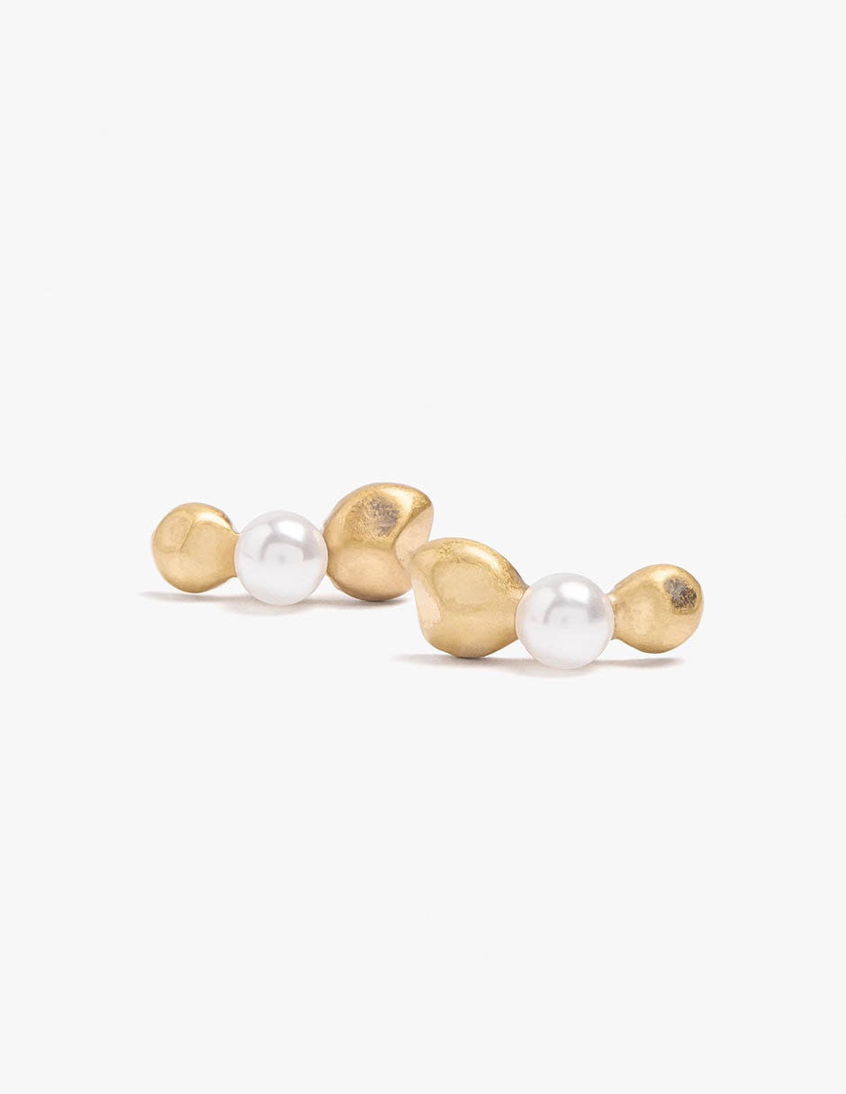 Arete Golden delicates de zinc con acabado mate 2