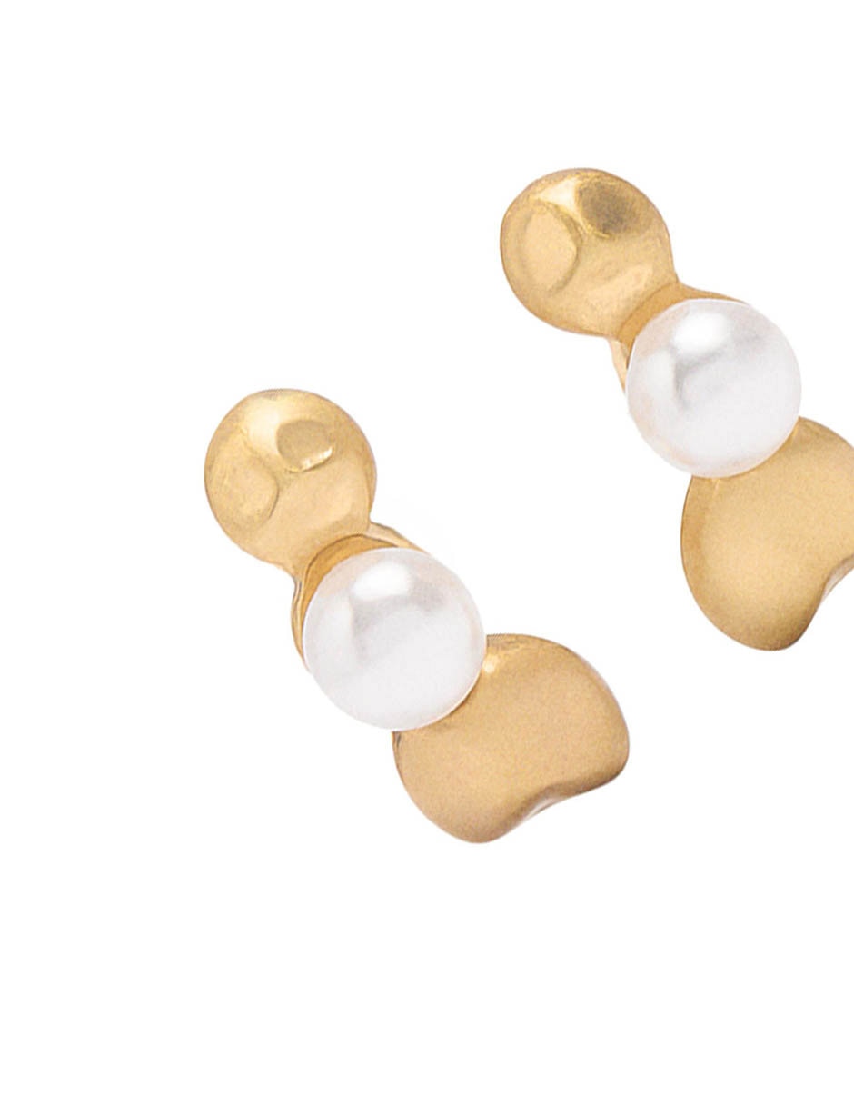 Arete Golden delicates de zinc con acabado mate 3