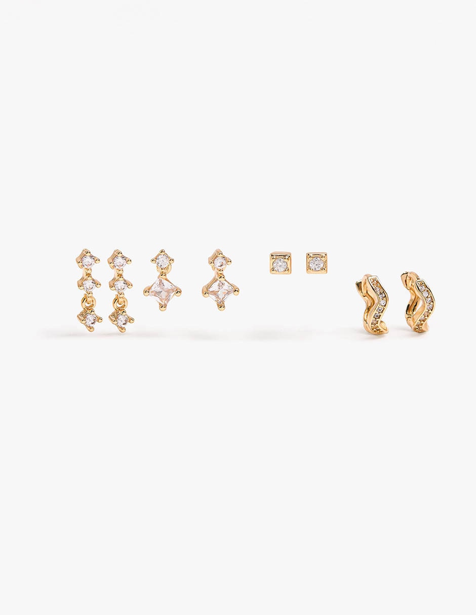 Arete individual de irregular golden delicates de mezcla de materiales sin kilataje con acabado mate sin gema Arete individual de irregular golden delicates de mezcla de materiales sin kilataje con acabado mate sin gema