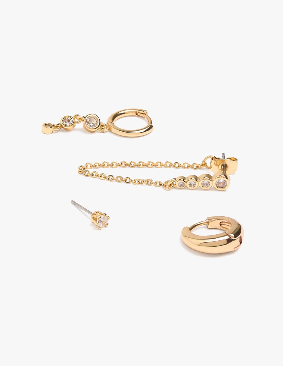 Arete Golden delicates de zinc con acabado mate 2