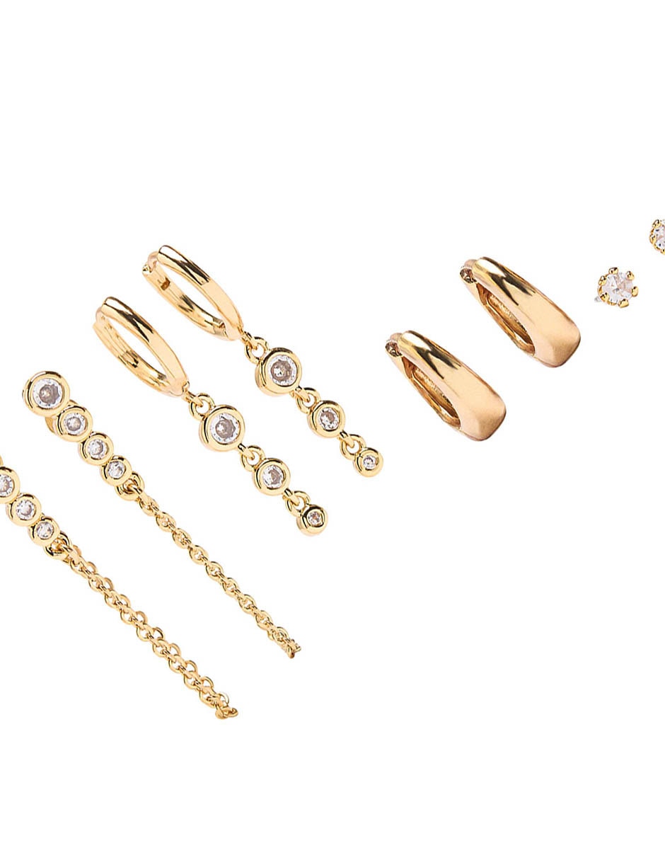 Arete Golden delicates de zinc con acabado mate 3