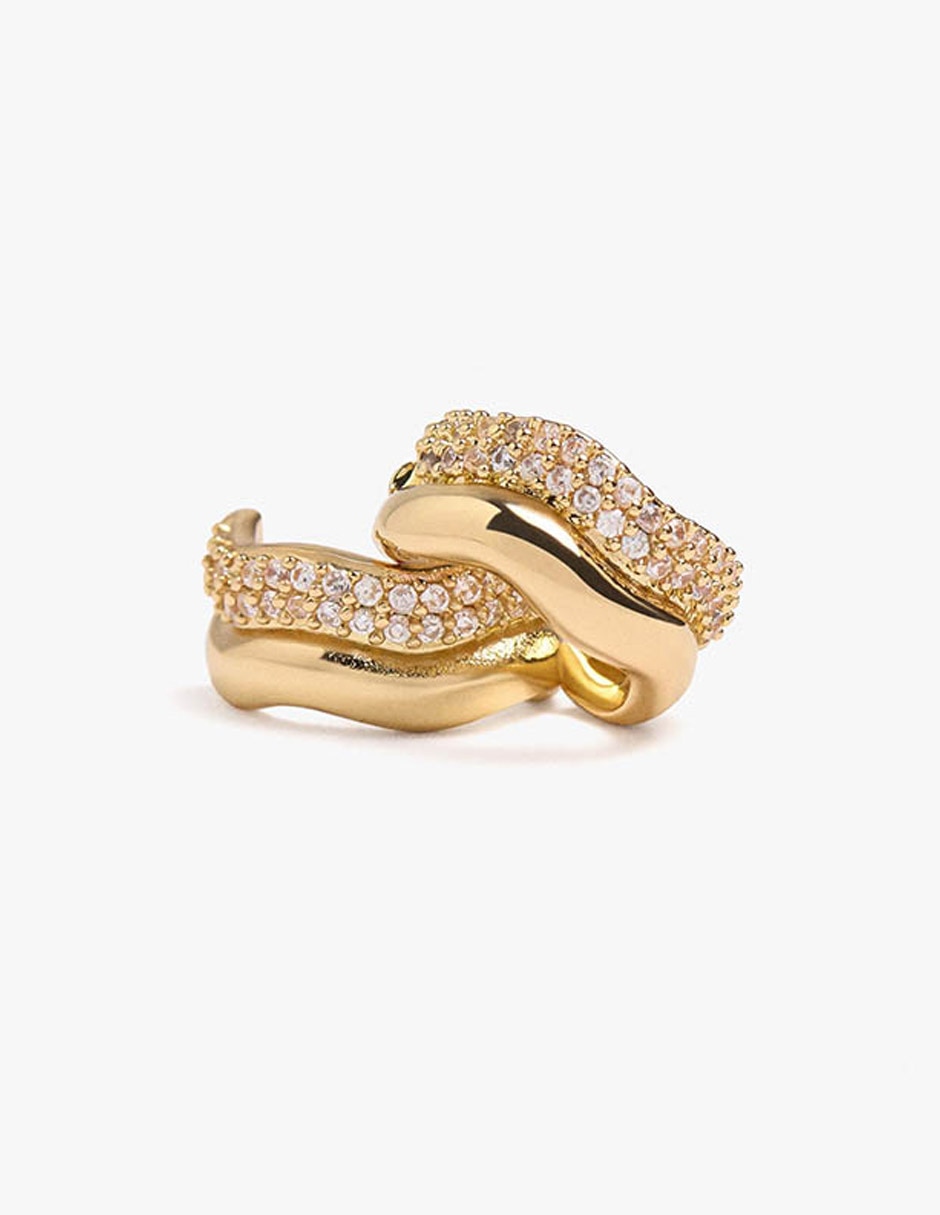 Arete Golden delicates de zinc con acabado mate 2