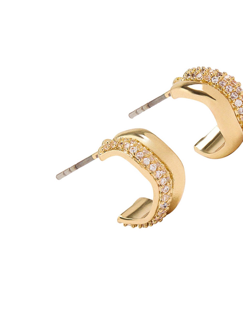 Arete Golden delicates de zinc con acabado mate 3