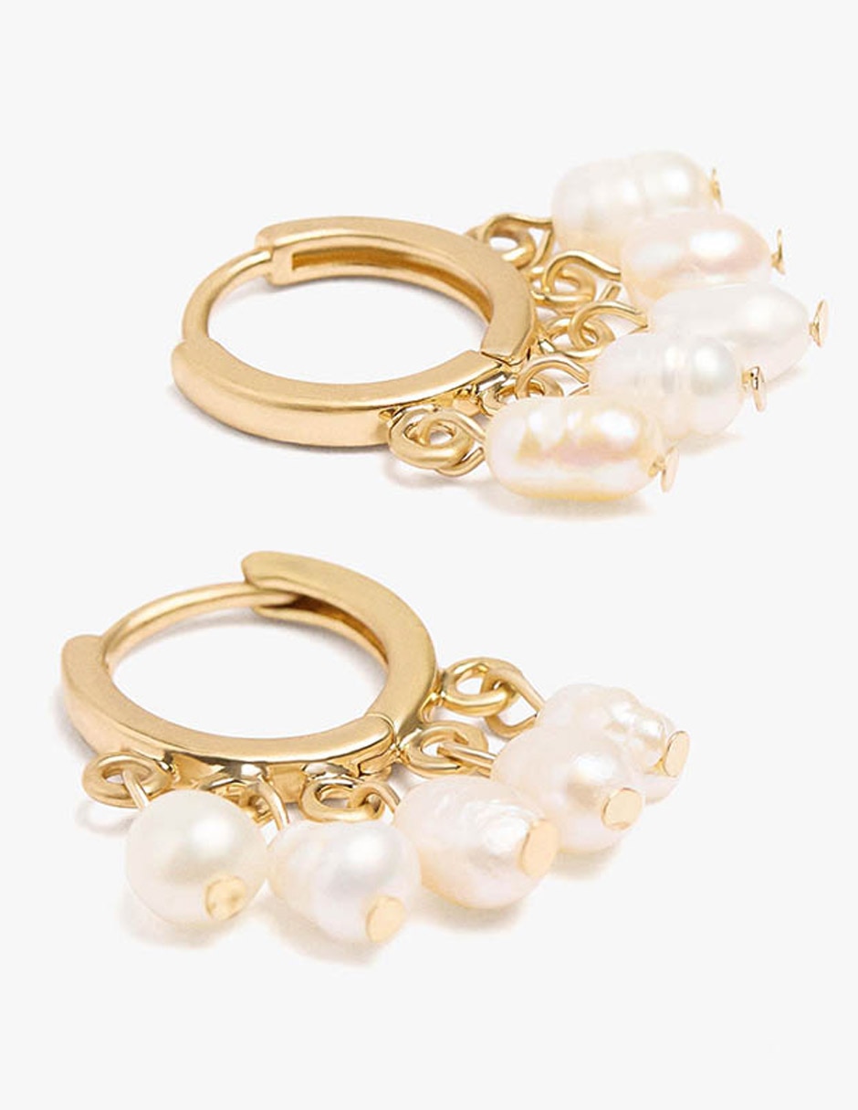 Arete Golden delicates de zinc con acabado mate 2
