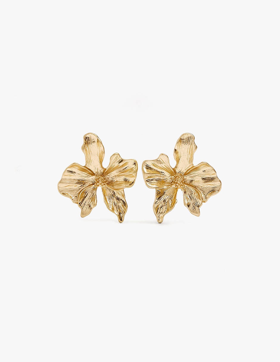 Arete individual de irregular golden delicates de zinc sin kilataje con acabado mate sin gema