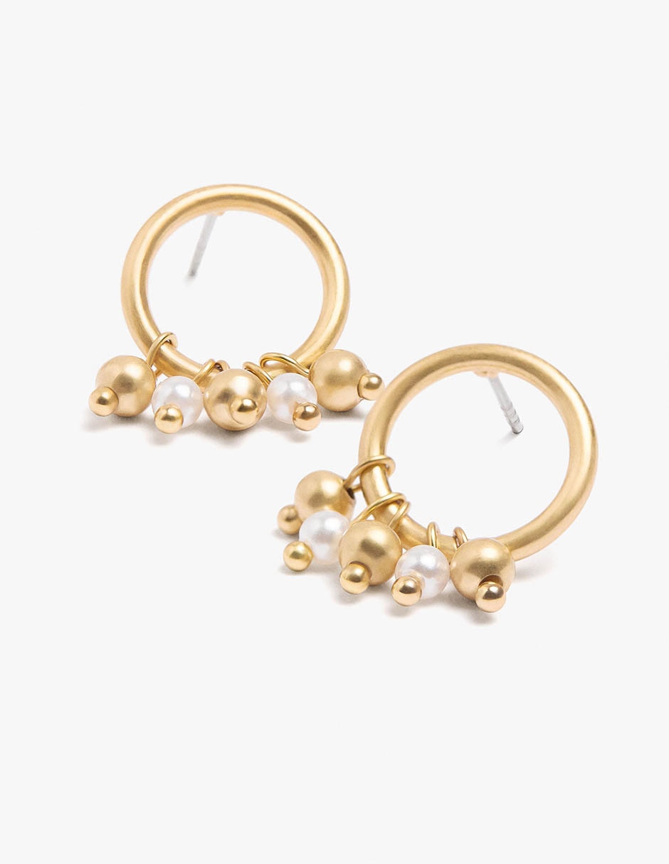 Arete Golden delicates de zinc con acabado mate 2