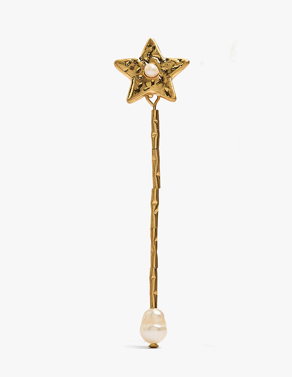 Arete Golden delicates de zinc con acabado mate 3