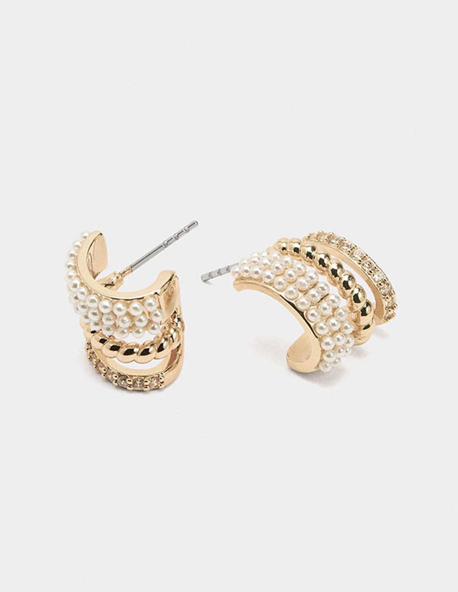 Arete Golden delicates de zinc con acabado mate 2