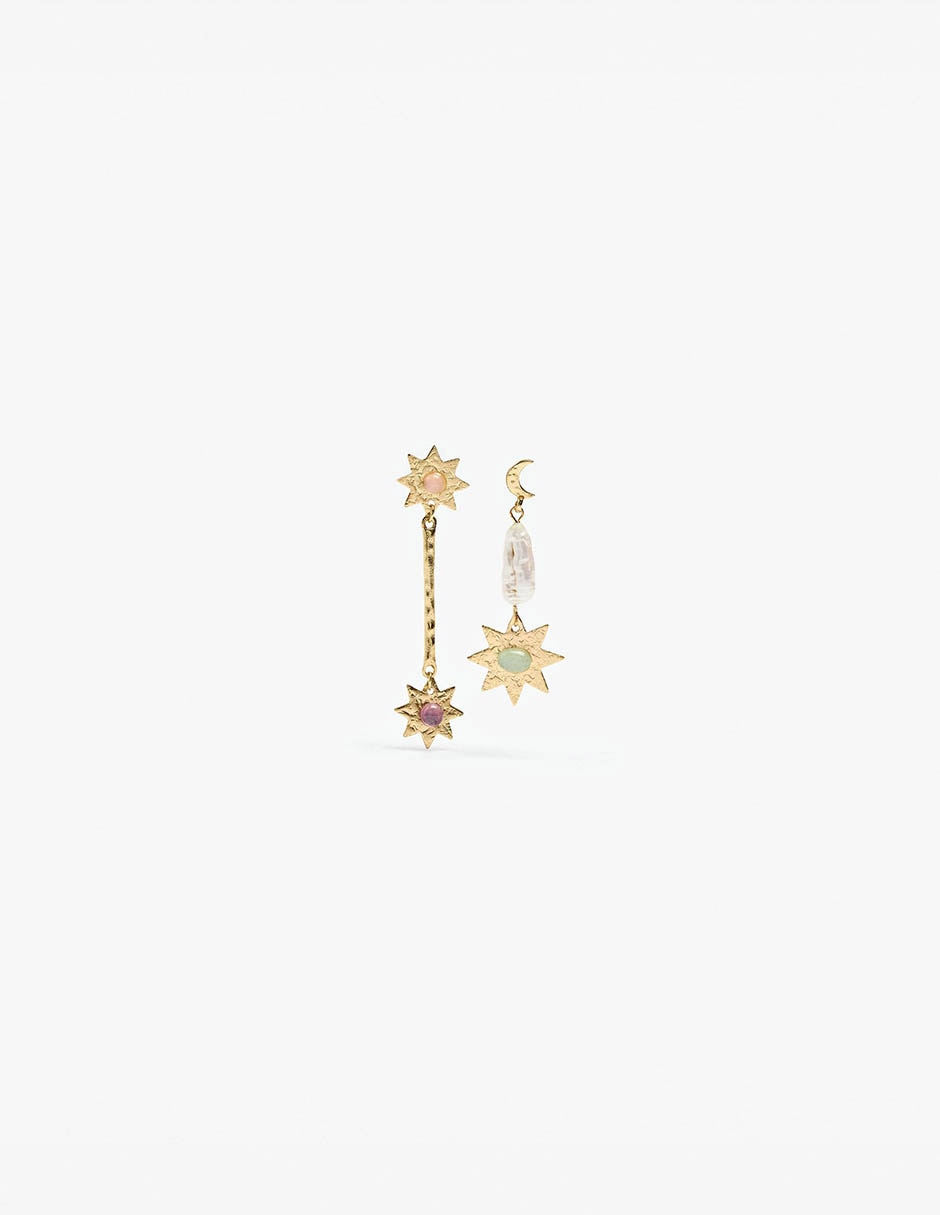 Arete Golden delicates de zinc con acabado mate