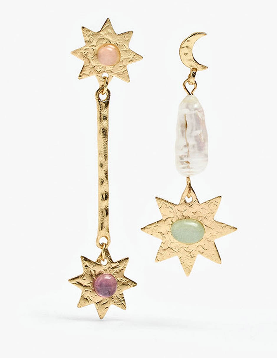 Arete Golden delicates de zinc con acabado mate 3