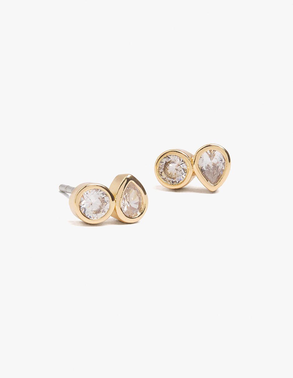 Arete individual de irregular golden delicates de mezcla de materiales sin kilataje con acabado mate sin gema 2