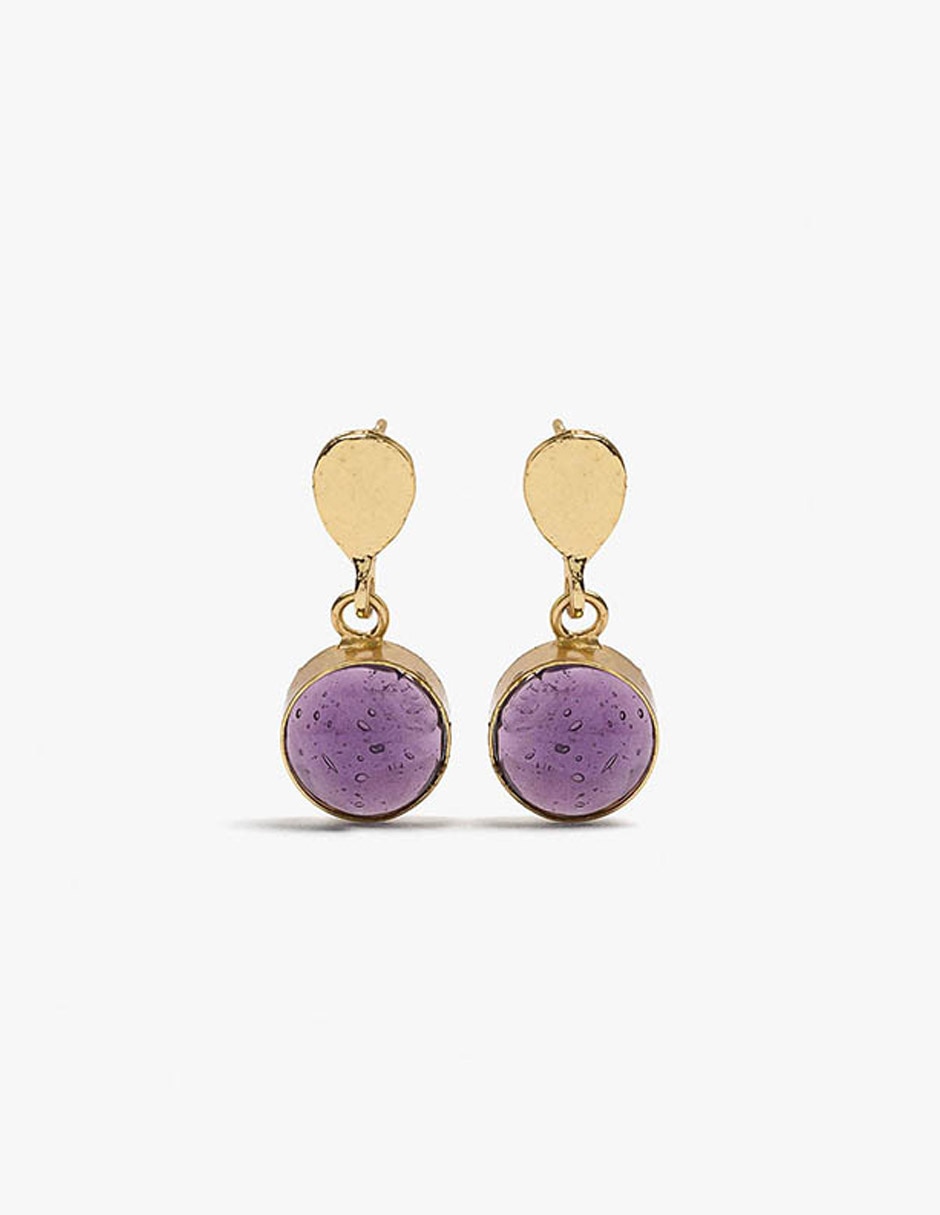Arete Golden delicates de zinc con acabado mate