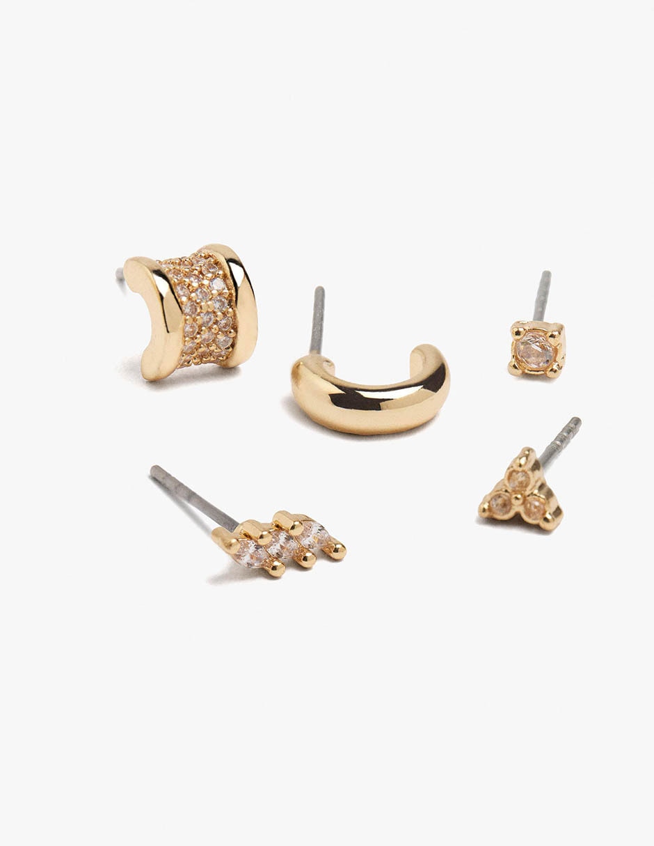 Arete Golden delicates de zinc con acabado mate 2
