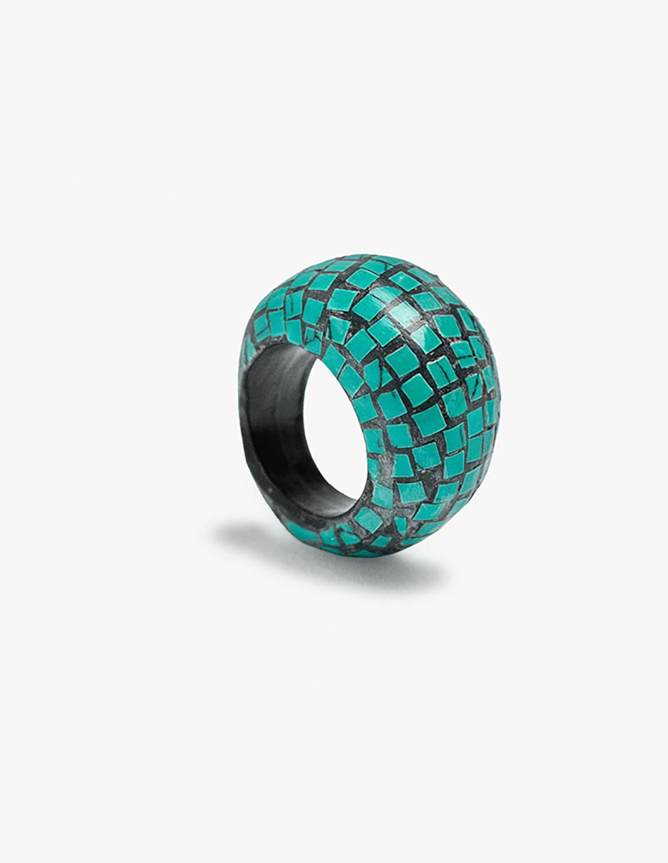 Anillo trend de resina mate 2
