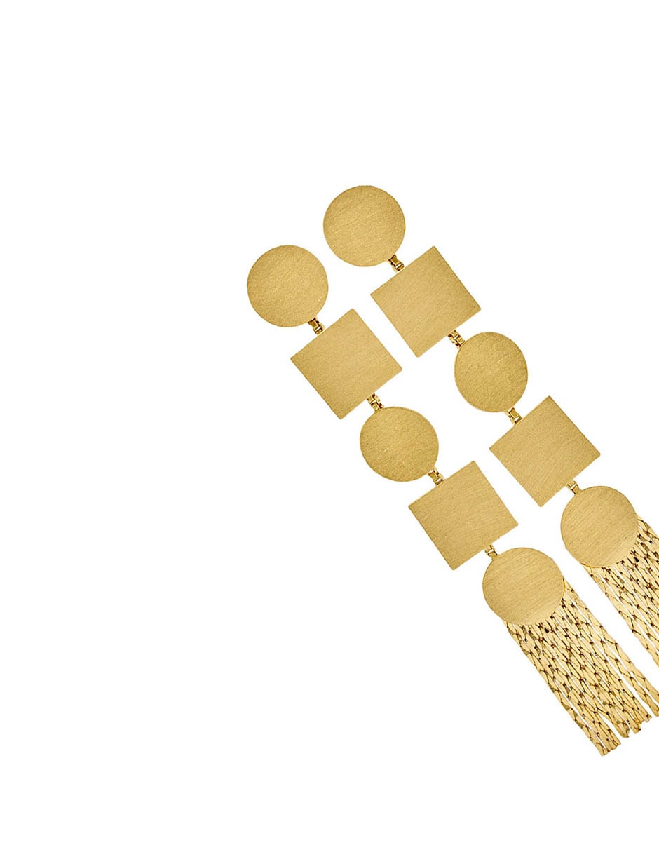 Arete Golden delicates de zinc con acabado mate 3