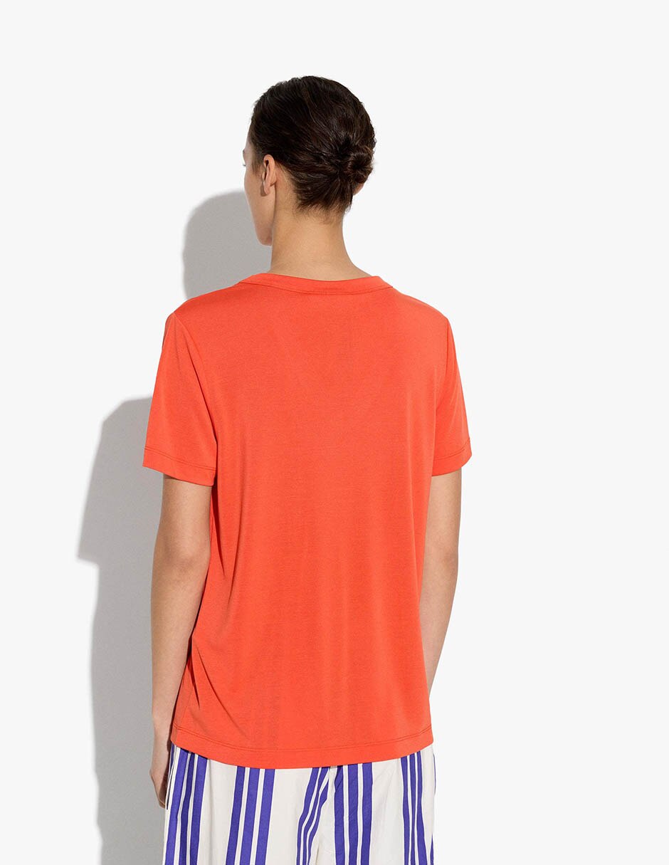 Playera manga corta t display cuello redondo para mujer 2