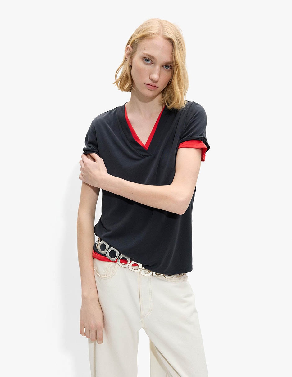 Playera manga corta permanent cuello redondo para mujer