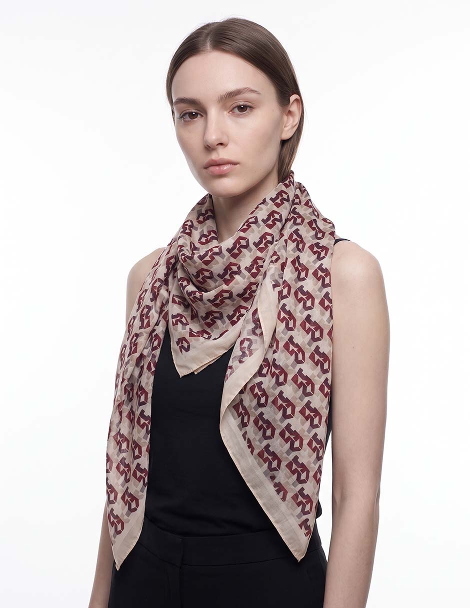 Mascada con estampado microprint para mujer Mascada con estampado microprint para mujer
