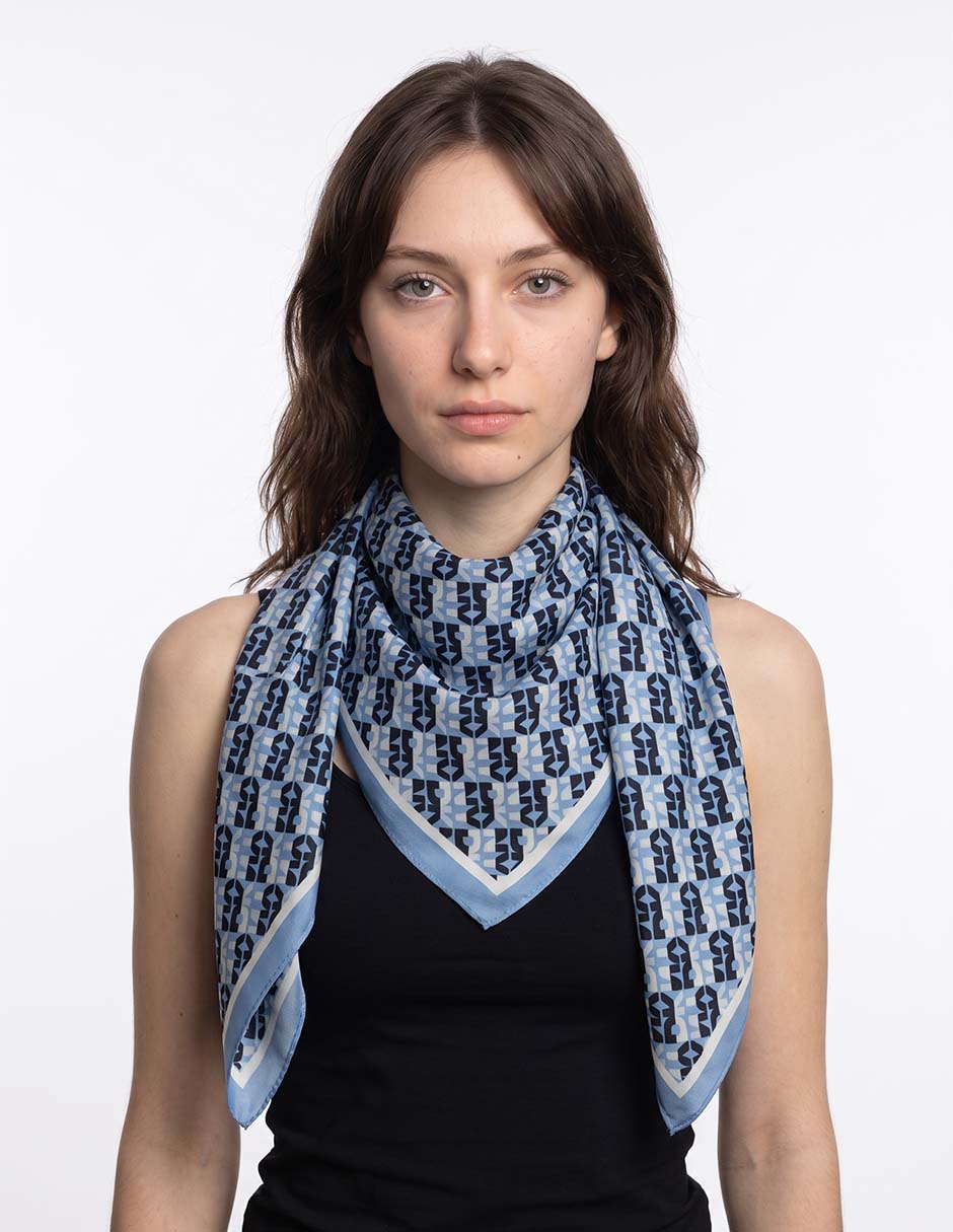 Mascada con estampado microprint para mujer