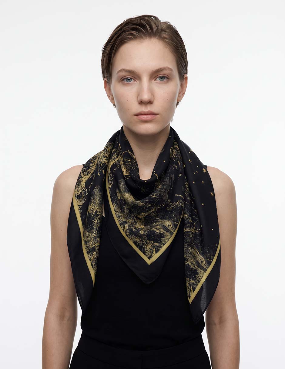 Pashmina con estampado gráfico para mujer Pashmina con estampado gráfico para mujer