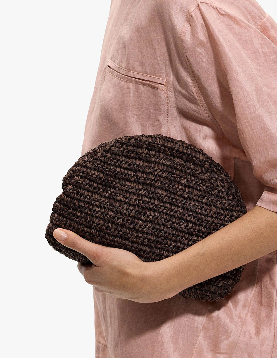 Bolsa clutch de mezcla de materiales para mujer 5