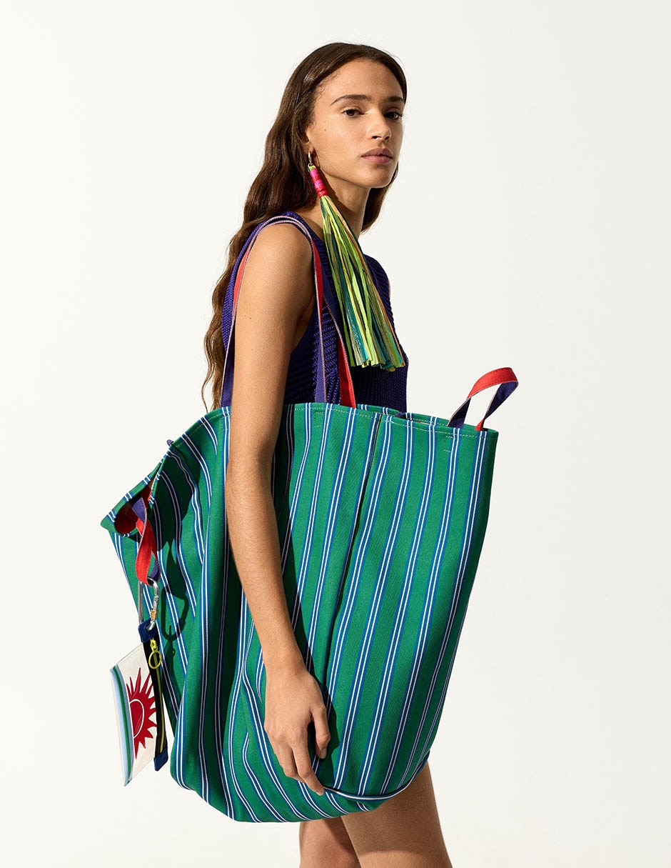 Bolsa shopper de algodón para mujer 8