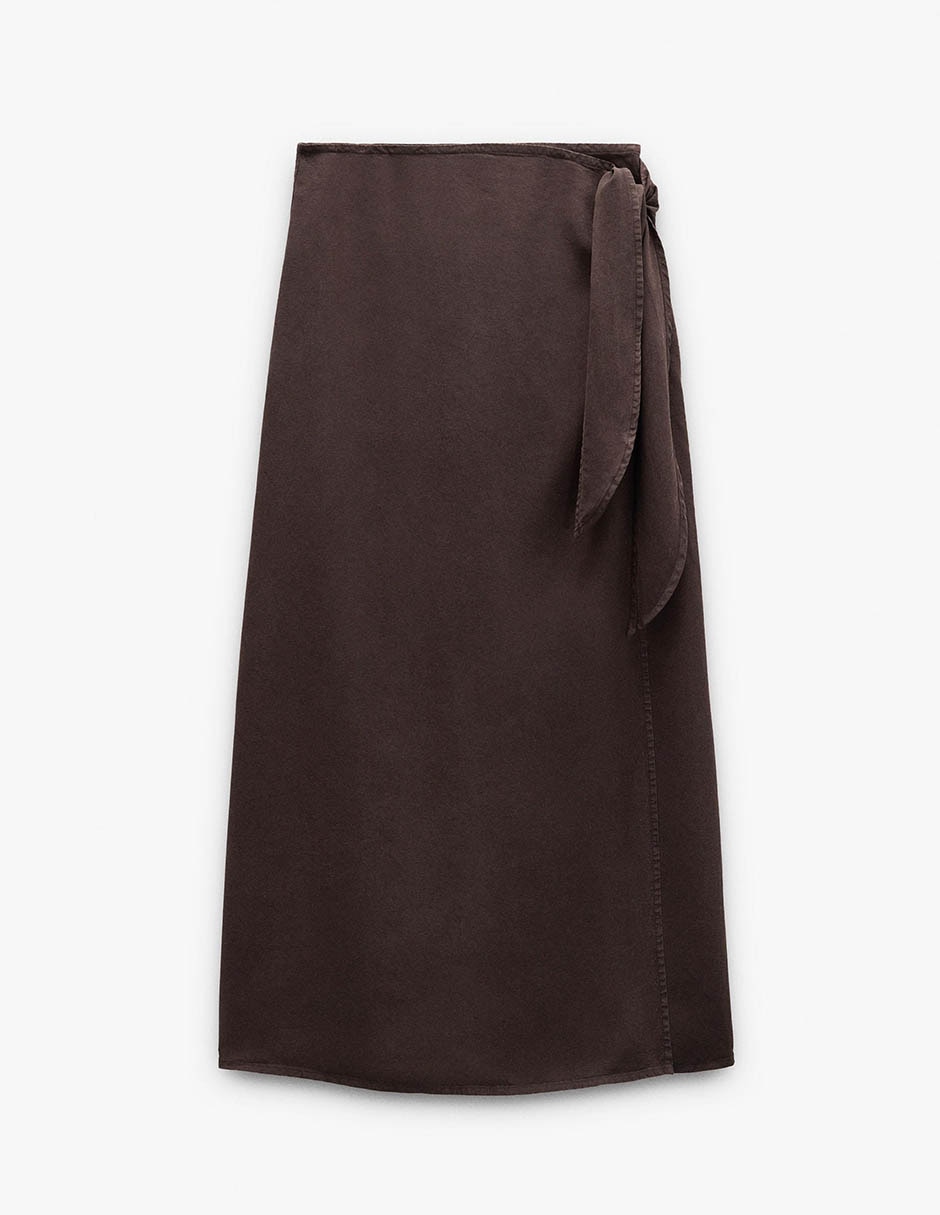 Falda midi de lyocell a la cintura 4