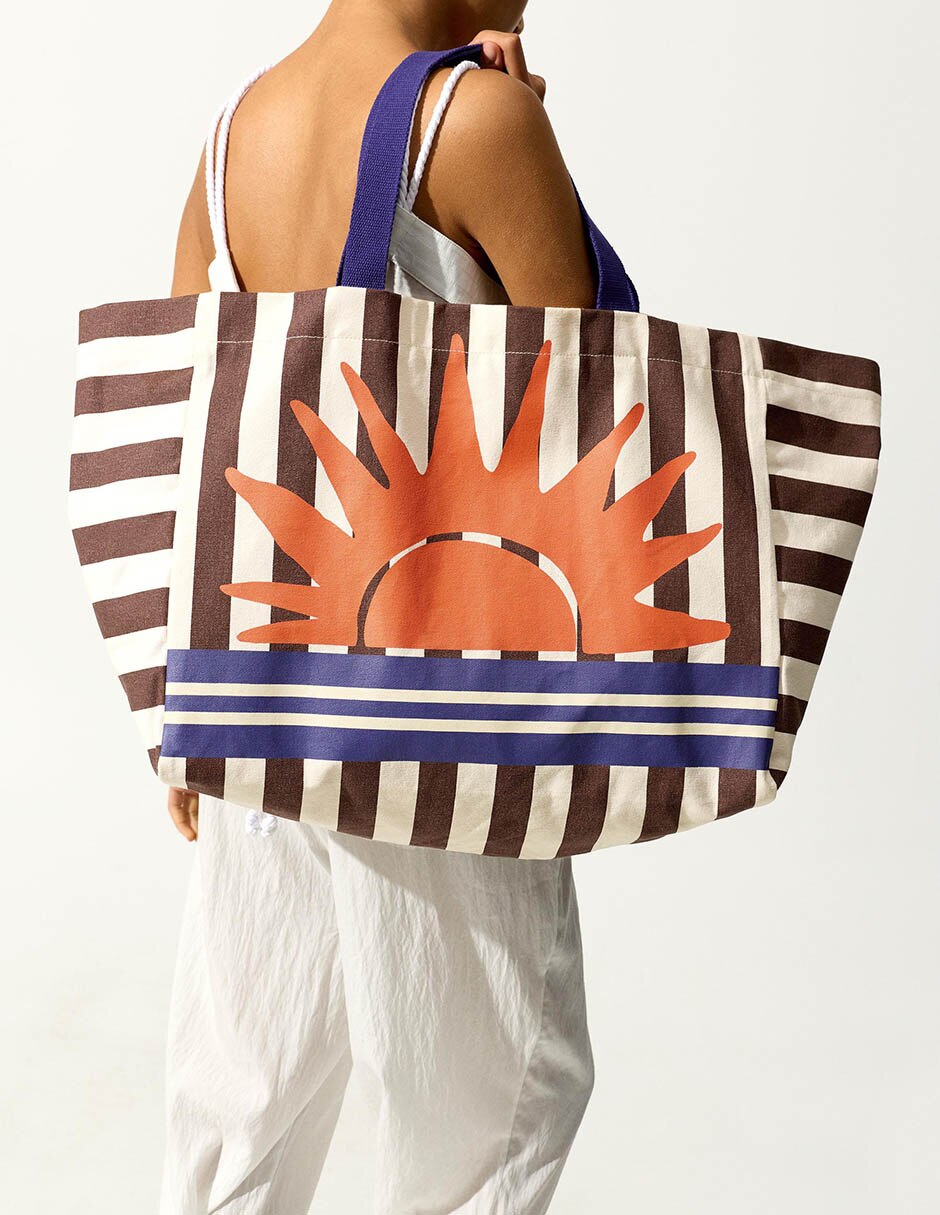 Bolsa shopper de algodón para mujer 5