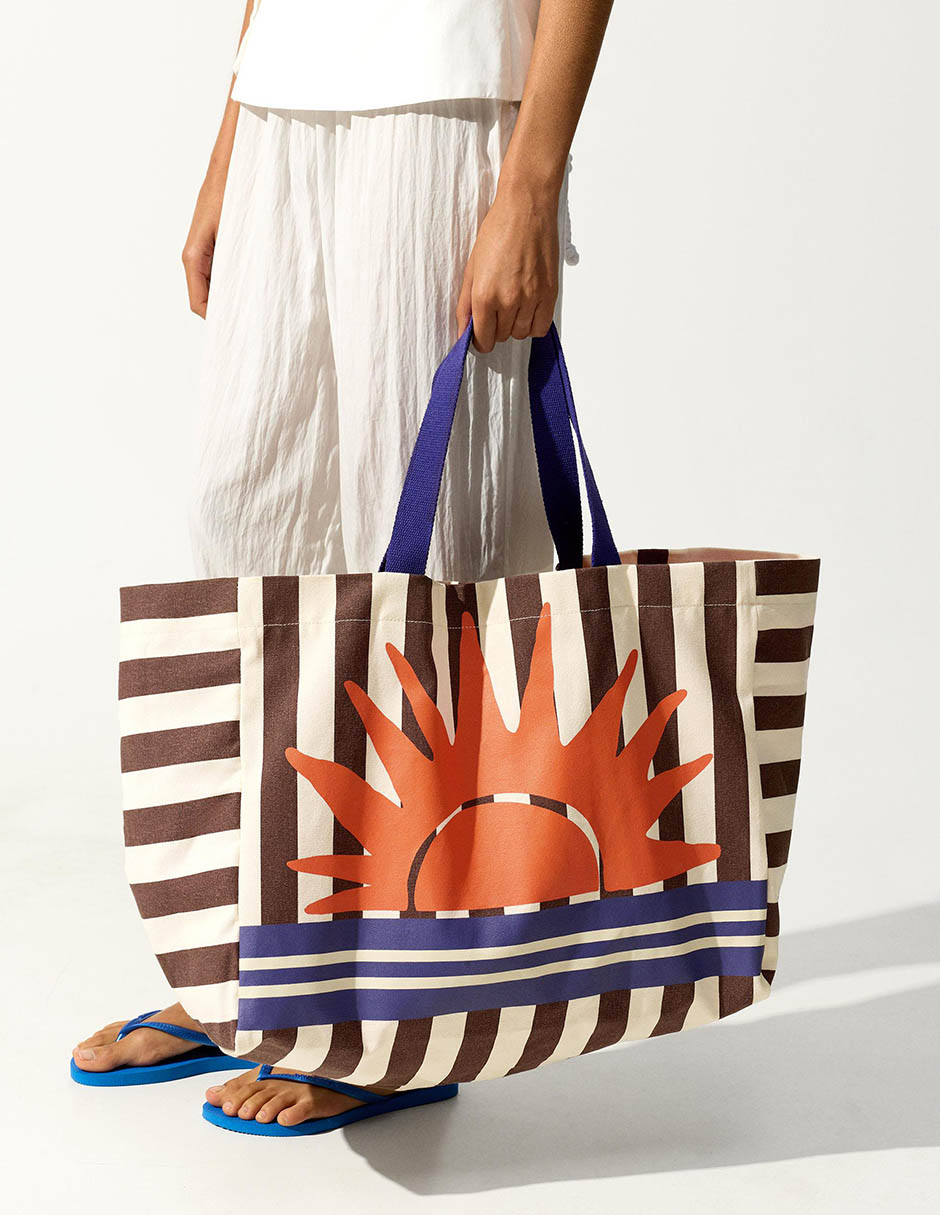 Bolsa shopper de algodón para mujer 6