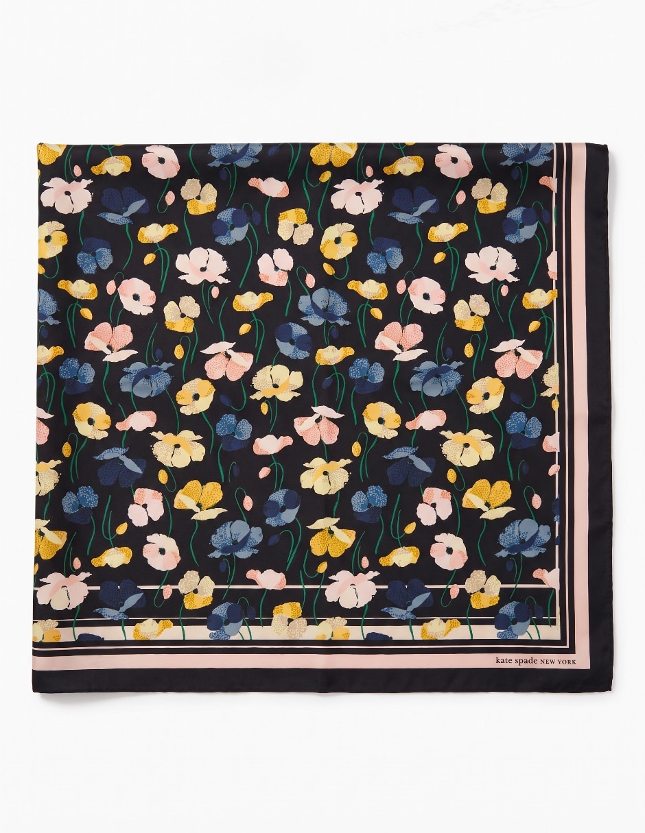 Mascada con estampado floral de seda para mujer 2