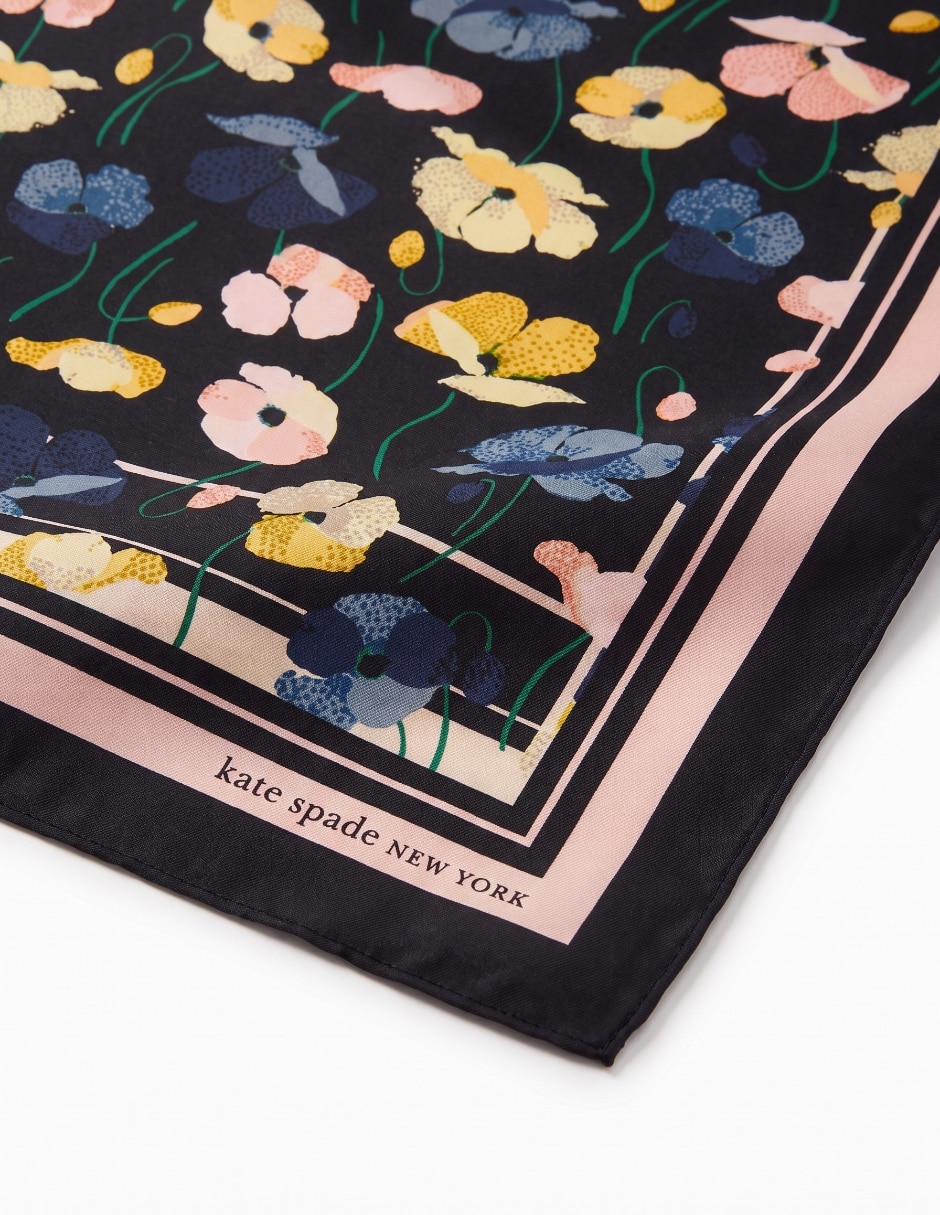 Mascada con estampado floral de seda para mujer 3