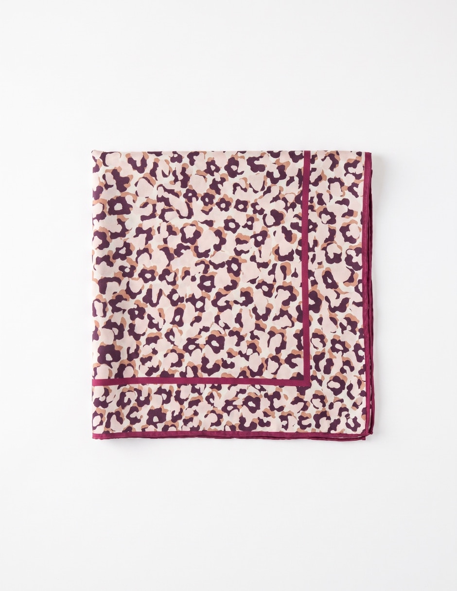 Mascada con estampado animal print de seda para mujer 2