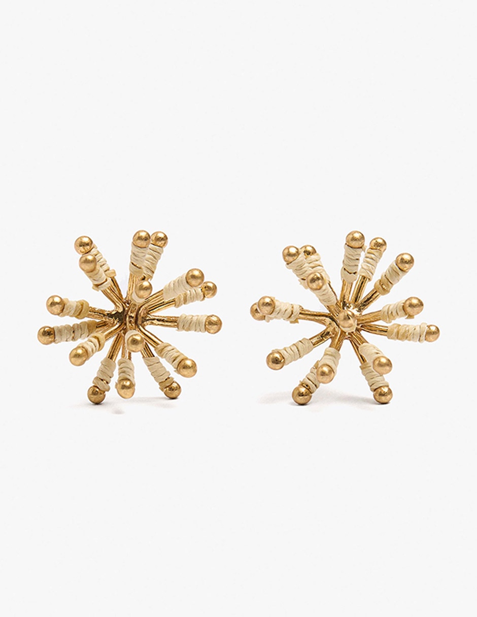 Aretes maxi con erizo de mar de zinc con acabado mate