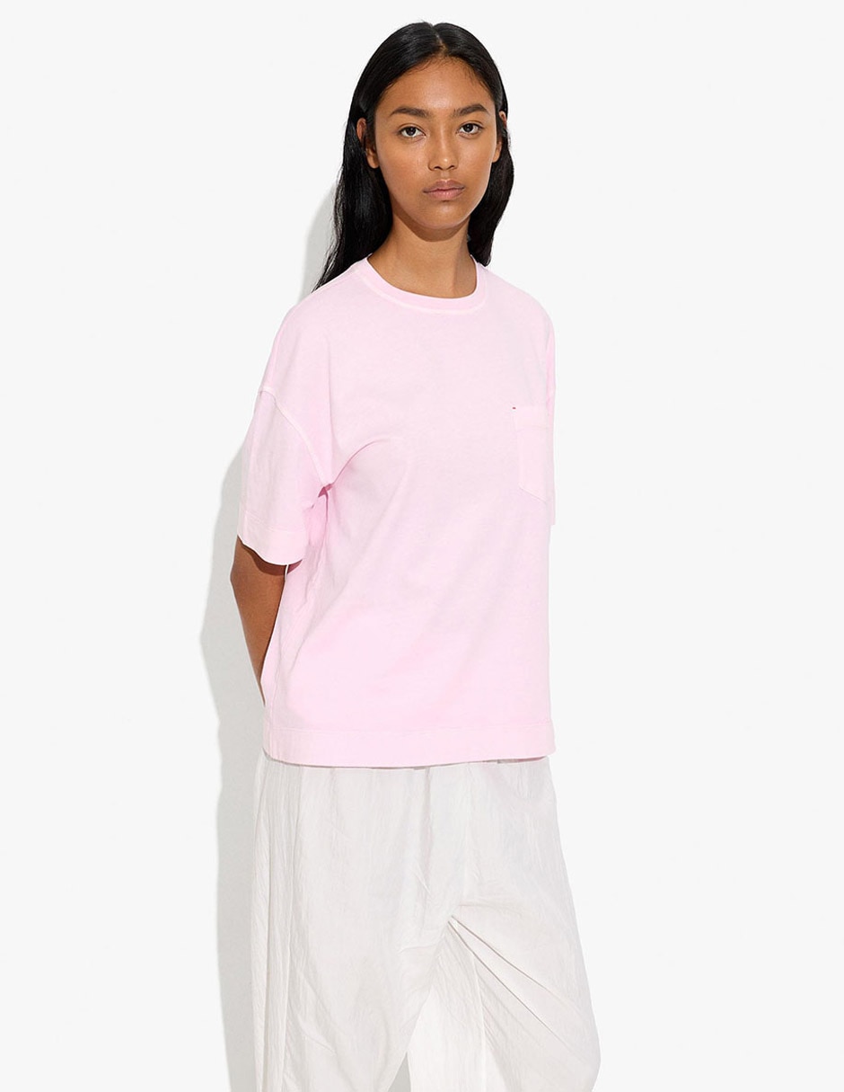 Playera manga corta cuello redondo para mujer 1
