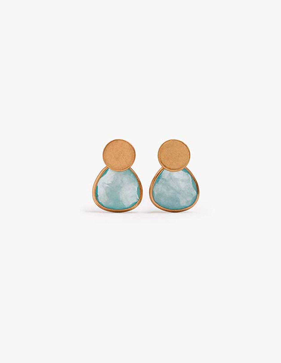Aretes earjacket con resina de resina con acabado mate