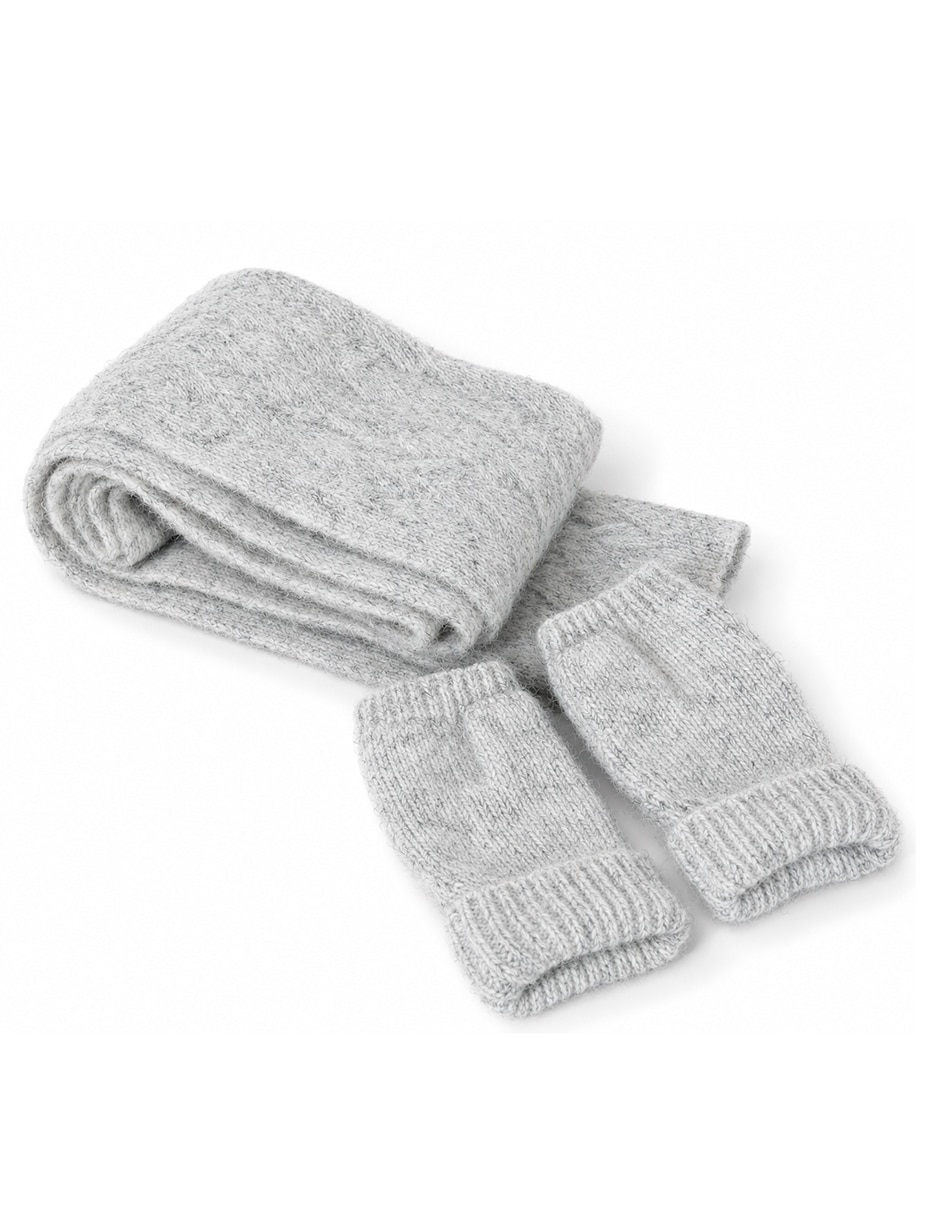 Set gorro guantes bufanda estampado tejido de mujer 5
