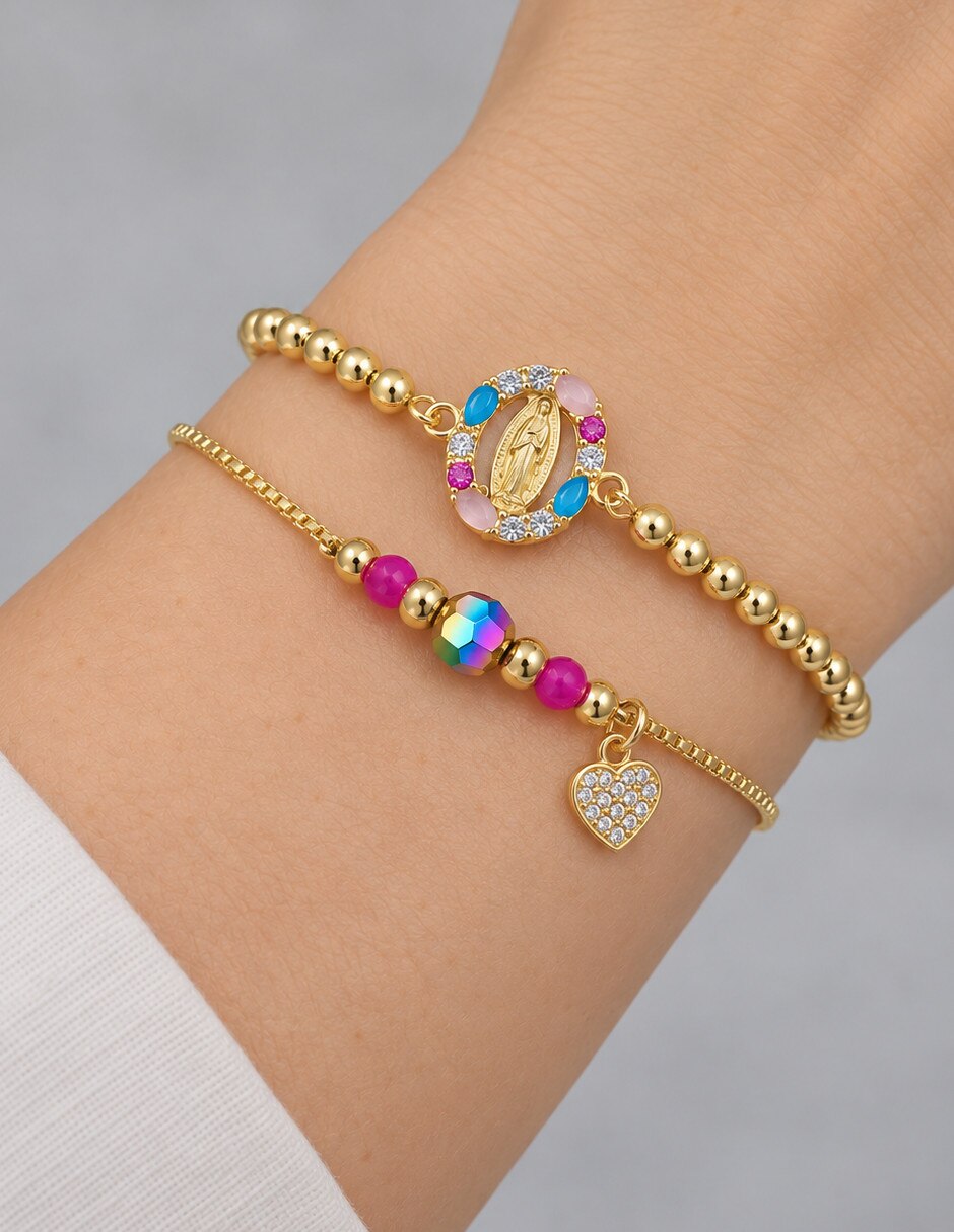 Set de pulsera de oro amarillo 18 k 2