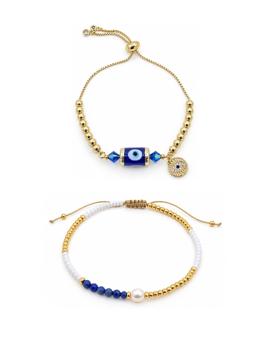 Set de pulsera de oro amarillo 18 k