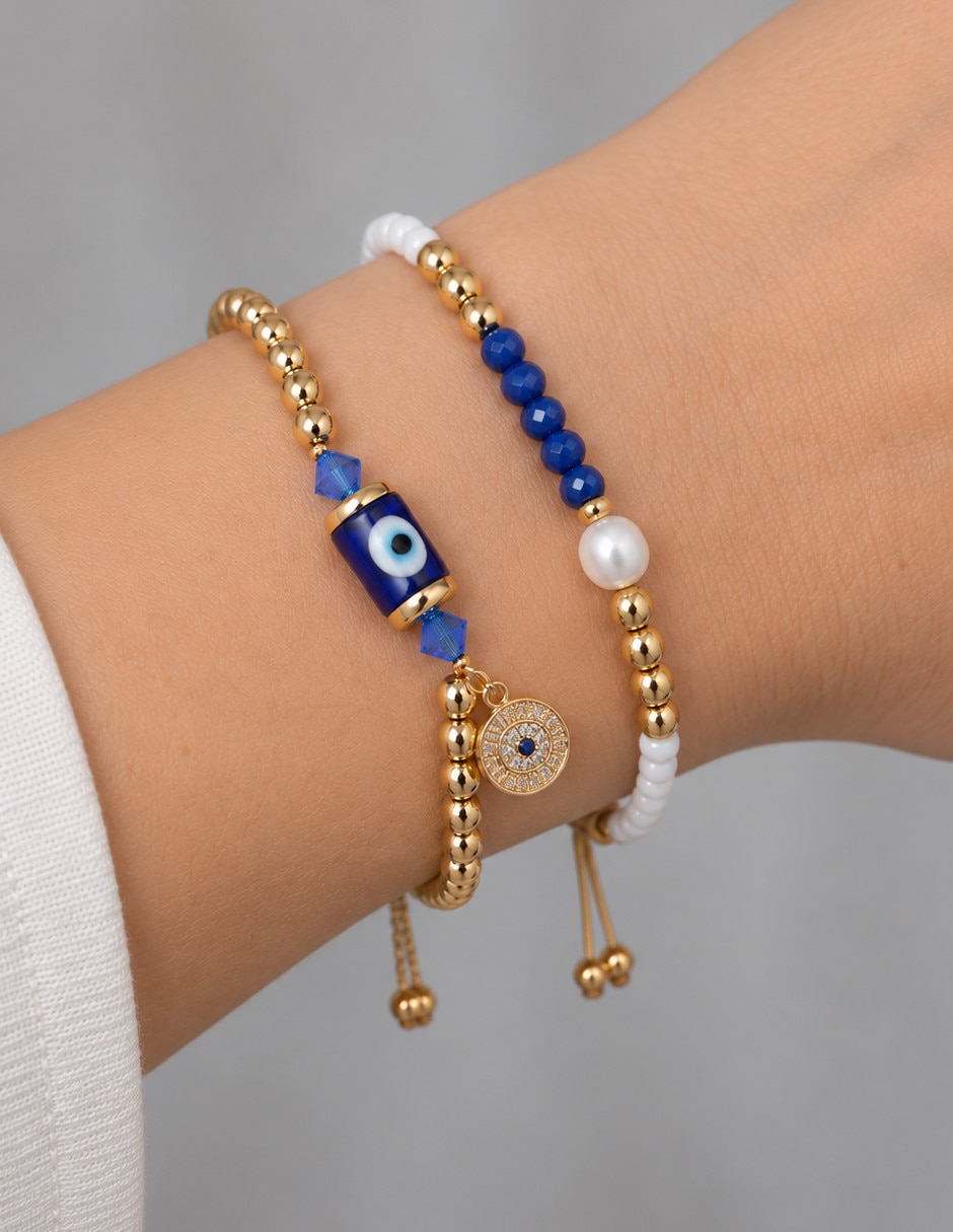 Set de pulsera de oro amarillo 18 k