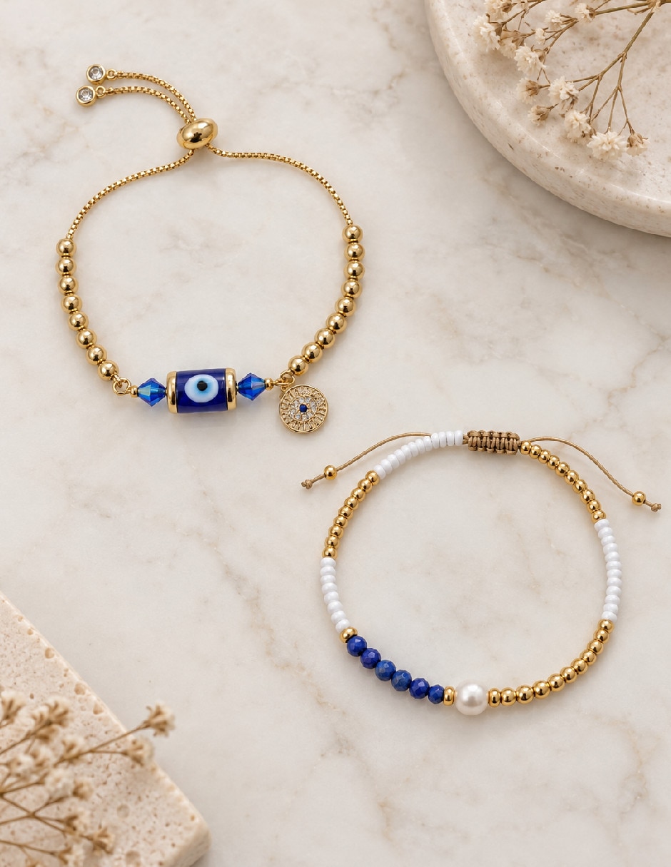Set de pulsera de oro amarillo 18 k