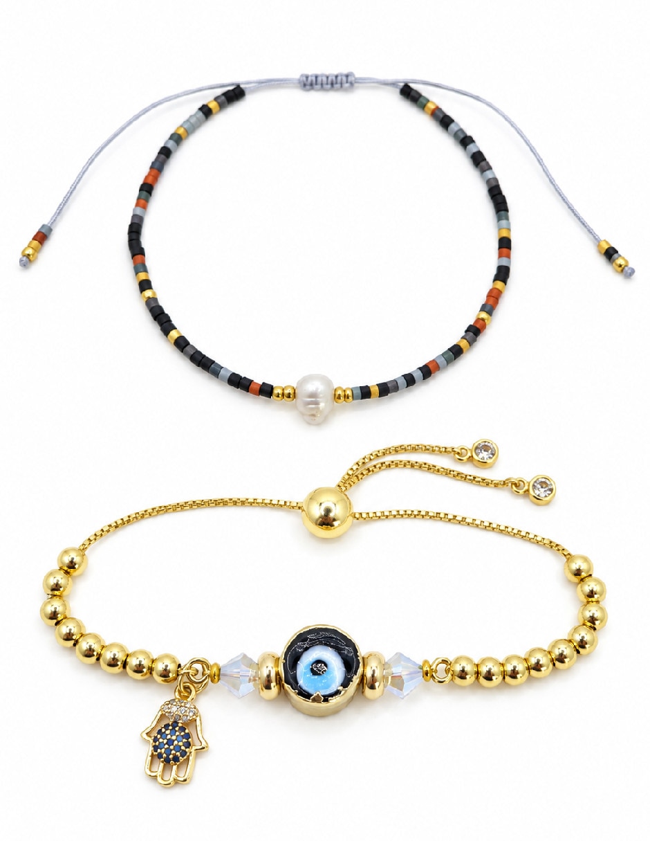 Set de pulsera de oro amarillo 18 k