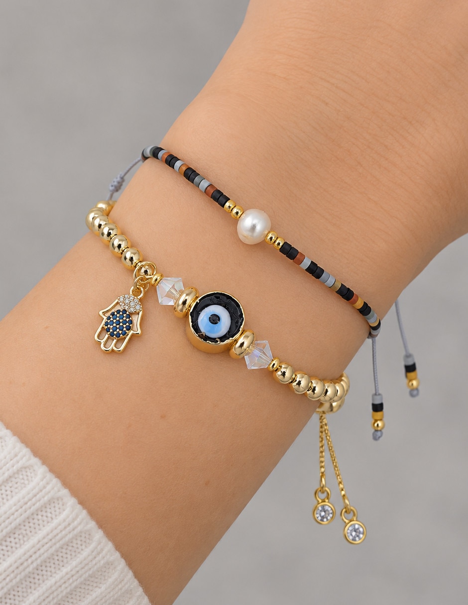 Set de pulsera de oro amarillo 18 k 2
