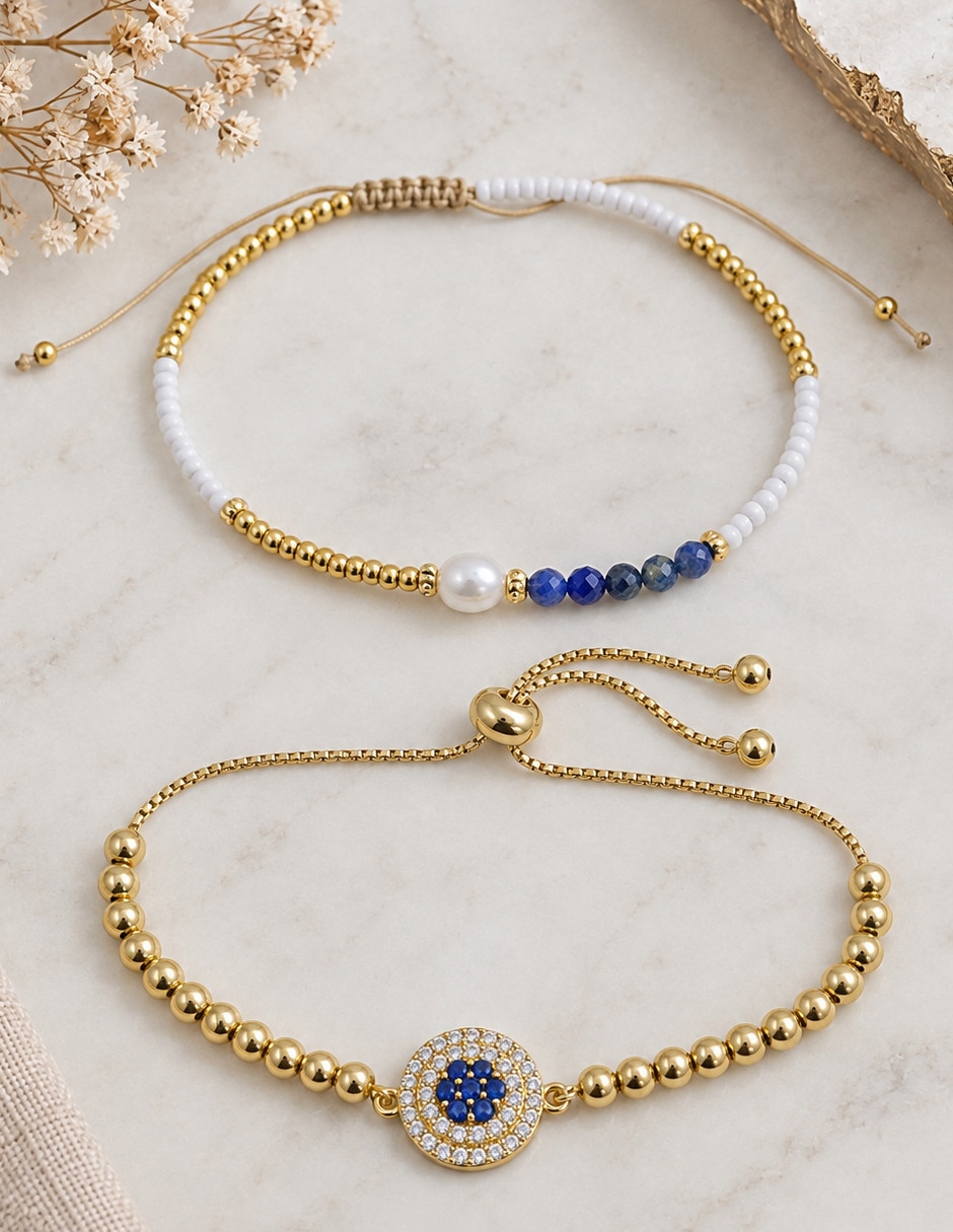 Set de pulsera de oro amarillo 18 k 2