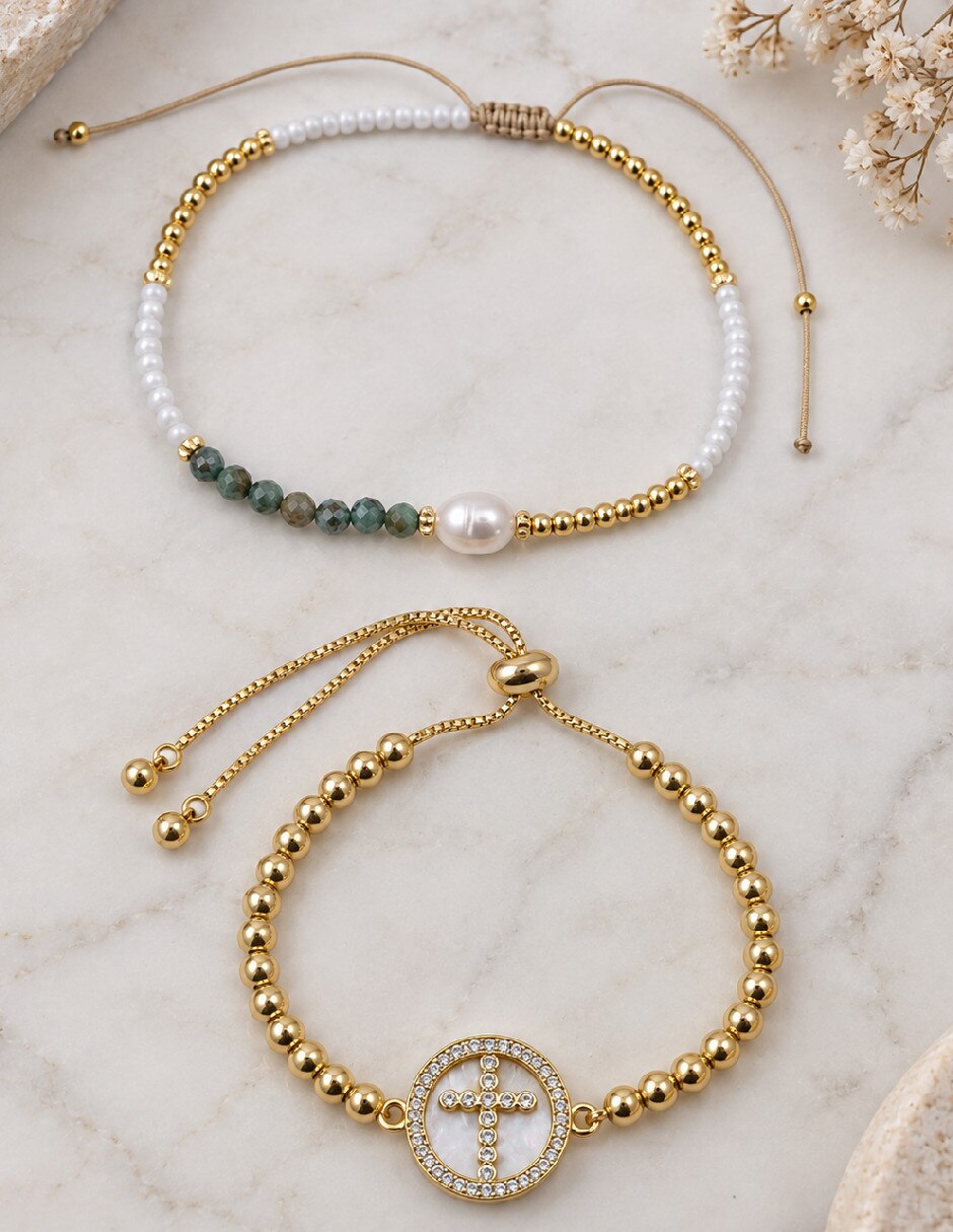 Set de pulsera de oro amarillo 18 k 2