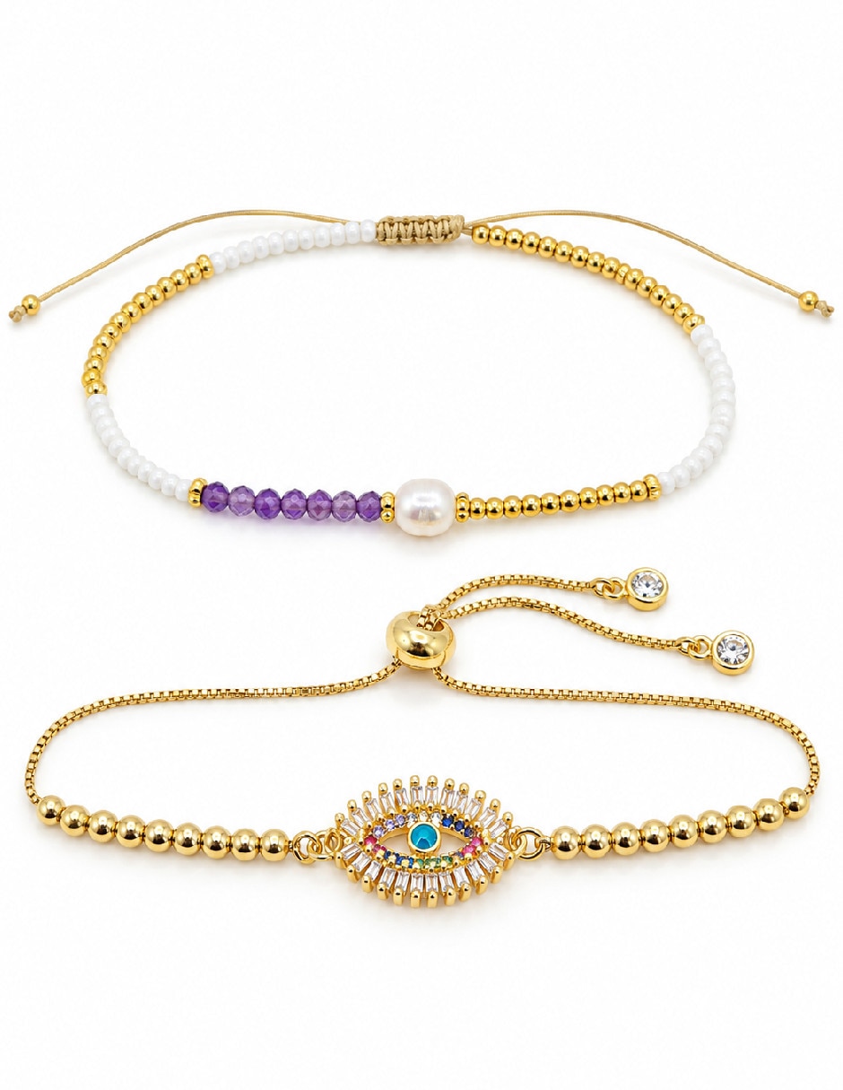 Set de pulsera de oro amarillo 18 k