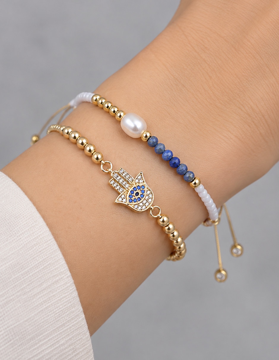 Set de pulsera de oro amarillo 18 k 2