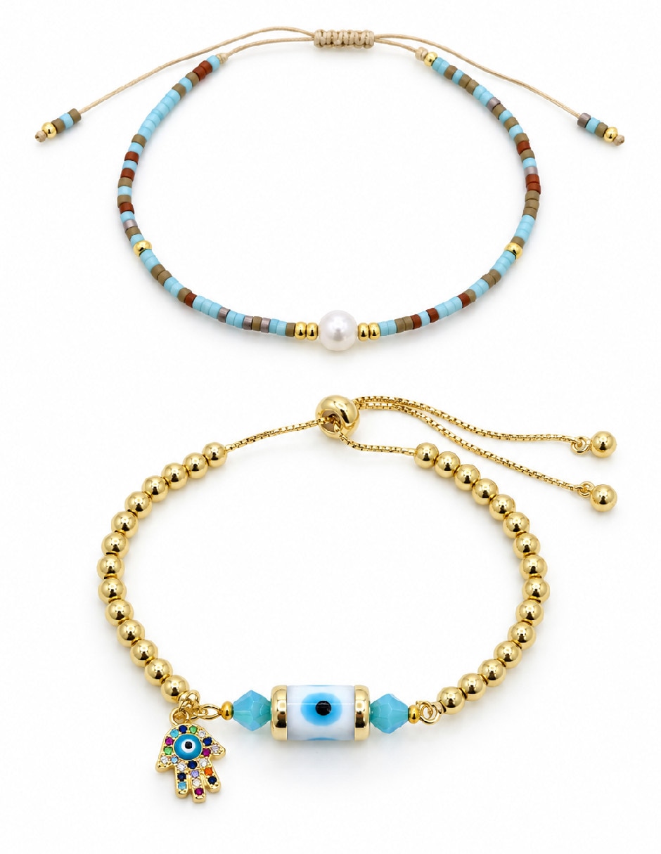 Set de pulsera de oro amarillo 18 k