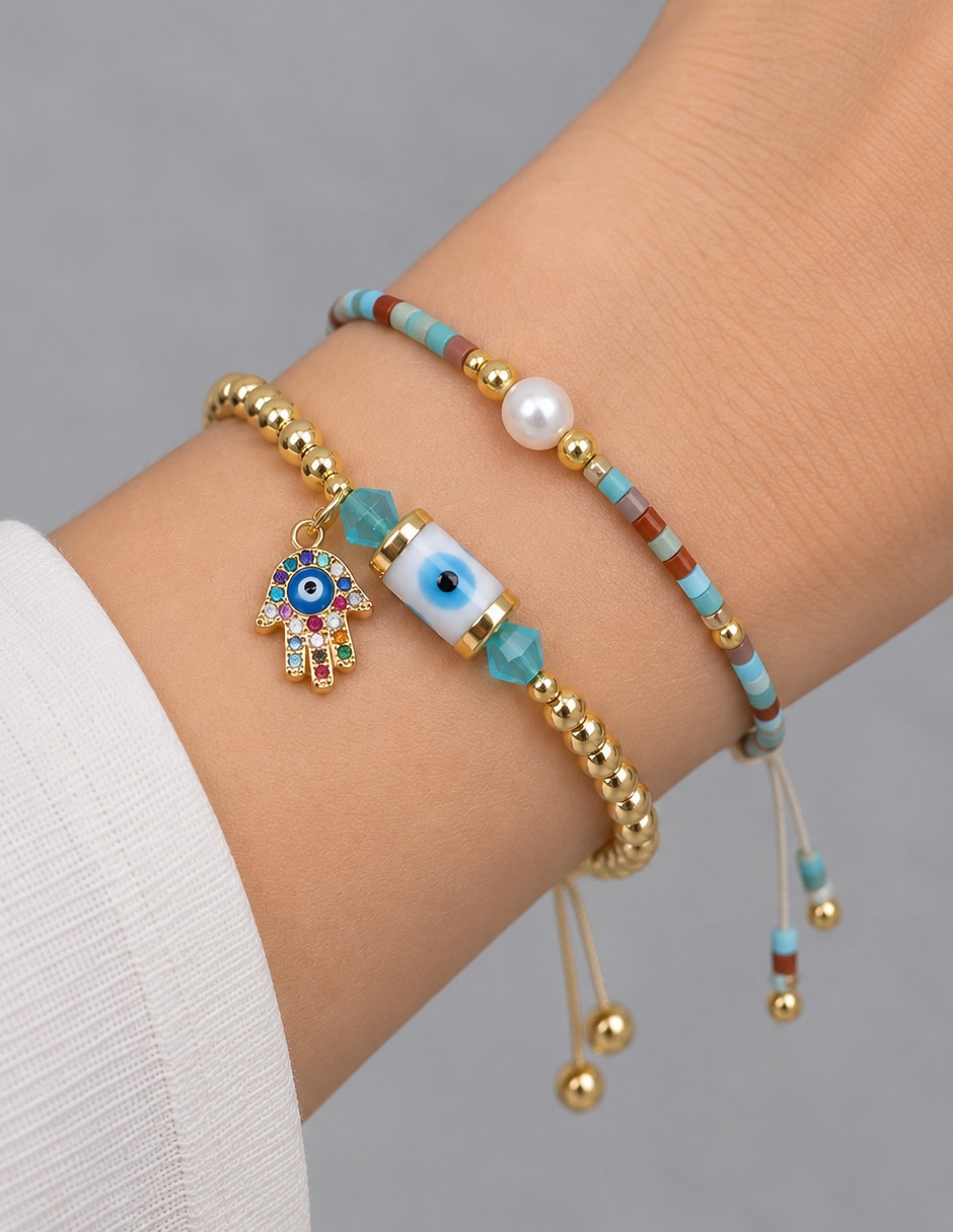Set de pulsera de oro amarillo 18 k