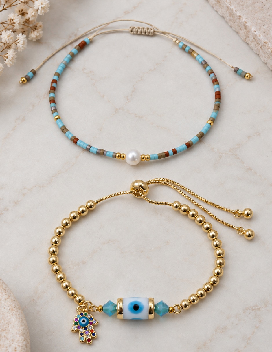 Set de pulsera de oro amarillo 18 k