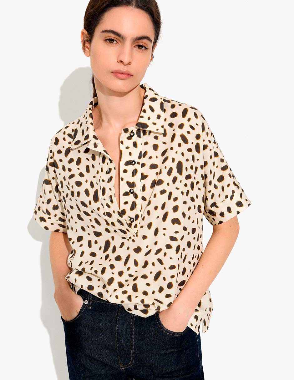 Top cuello redondo escote cuadrado